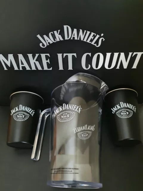 Official Jack Daniels Old No. 7 Cartouche Logo  2 Pint Jug  Pitcher And/Or Cups