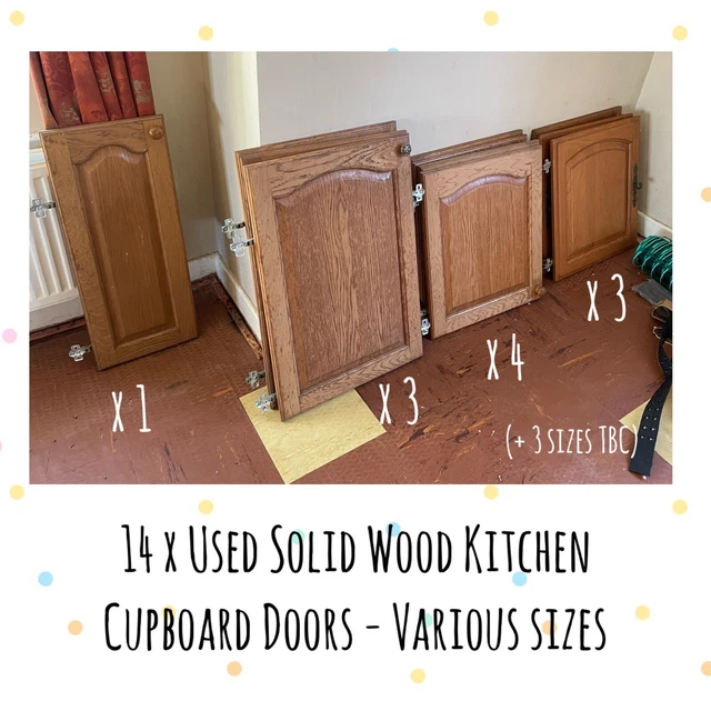 SOLID OAK SHAKER Style Used Kitchen Cupboard Doors x 14 £50.00