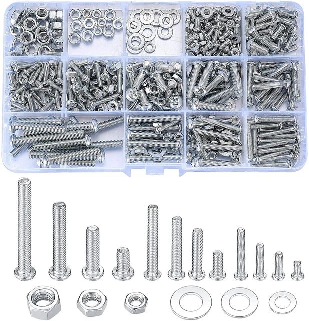 550Pcs Nuts & Bolts,Washers Assortment Kit Stainless Steel Screw Bolts with Case