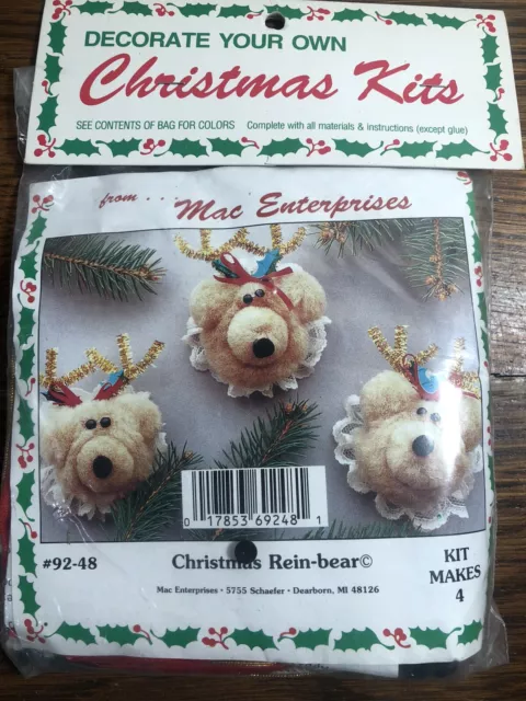 Kit de adorno de Navidad Mac Enterprises OSO DE NAVIDAD REIN-BEAR #92-48