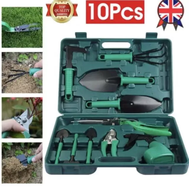 10PCS Gardening Tools Set Gifts Ergonomic Non Slip Handle Garden Hand Tool Set