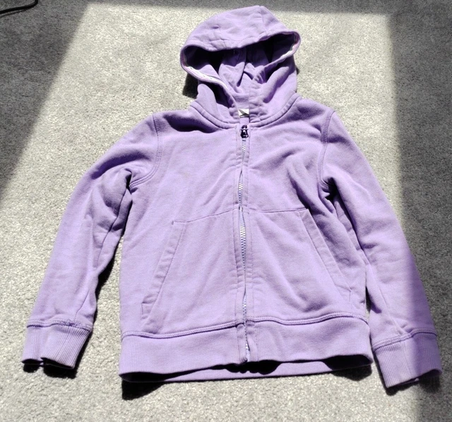 Felpa con cappuccio leggera viola/viola cerniera intera per bambina Marks & Spencer età 5-6 taglie forti