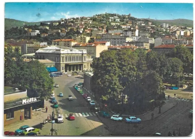 CARTOLINA DI TRIESTE ,STAZIONE CENTRALE - MOTTA  viaggiata 1967