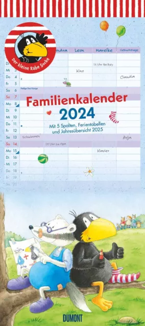 Der kleine Rabe Socke Familien Kalender 2024 - 22x49,5cm - Kinderbuch Abenteuer