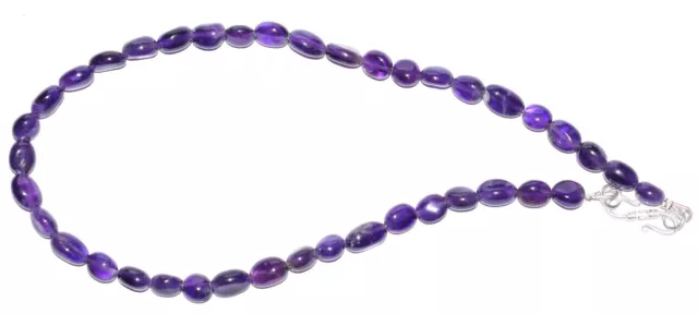 Purple Amethyst Gemstone 925 Sterling Silver 12-30" Strand Necklaces 7x9mm Beads