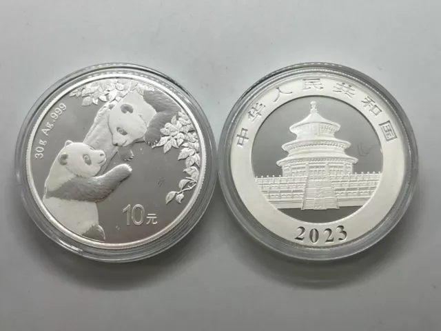 Asia - CHINA CINA PANDA ONCIA 2023 AG 1 OZ SILVER  10 YUAN