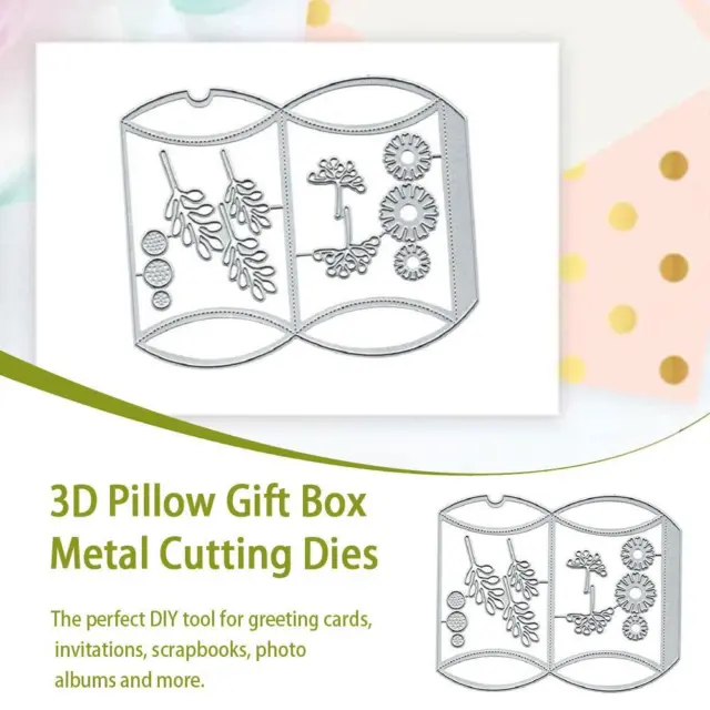 3D Pillow Gift Box Metal Cutting Dies DIY Scrapbooking Photo Album W3T1