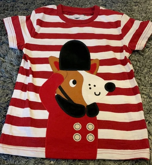 Next Boys Girls Age 6 Years Fox Soldier T-Shirt Red White Free UK Delivery