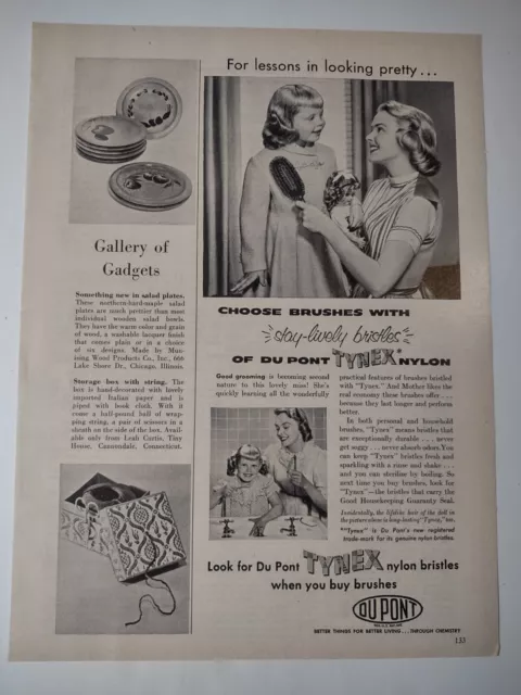 Du Pont Tynex Nylon Fabrics Lessons in Looking Pretty Vintage 1950s Print Ad