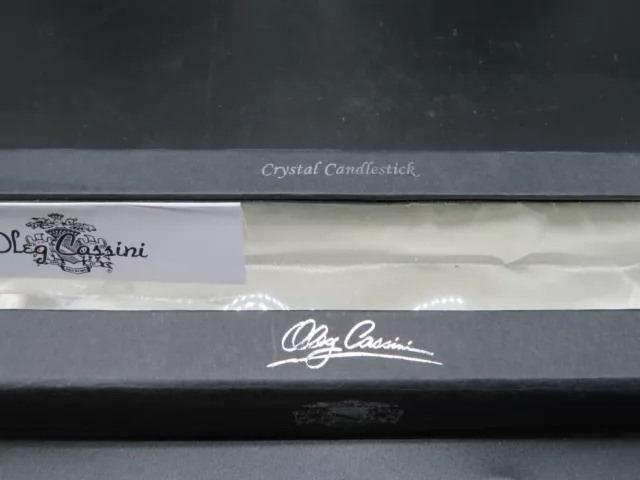 VTG Oleg Cassini Lead Crystal 10" tall Candlestick holder in Presentation Box 2