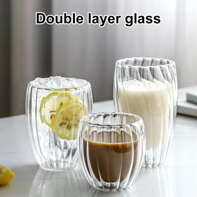 Double Layer Walled Insulated Thermal Coffee Glass Mug Tea Latte 250/350/450Ml