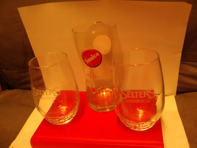 2 x Selters Glas 0,3 l & 1 x Sinalco Glas 0,3 l