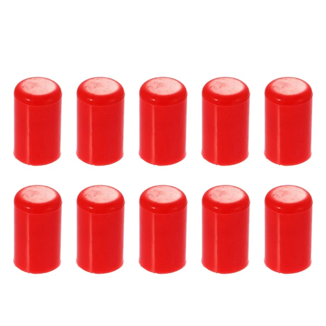 10Pcs 12mm 0.47" Voiture Silicone Aspirateur Tuyau Tube Terminal Bouchon Rouge