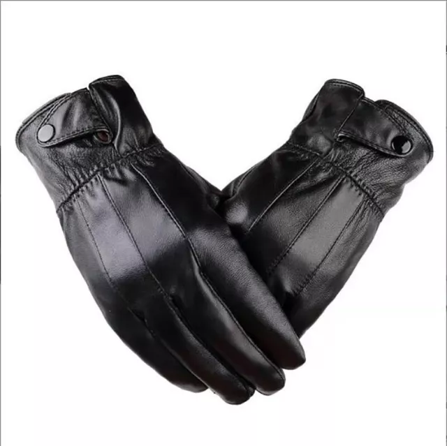 Mens Real Leather Gloves Thermal Thinsulate Lined Driving Soft Warm Winter Xmas