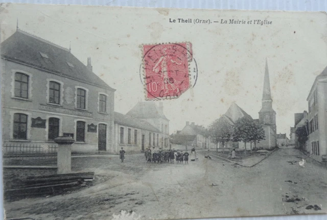 The Theil 61 CPA La Town Hall And L'Eglise-Animée Good Condition 1906