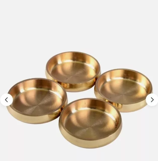 super new Solid Brass Castor Cups / Coasters / Floor Protectors - Heavy Cast t42