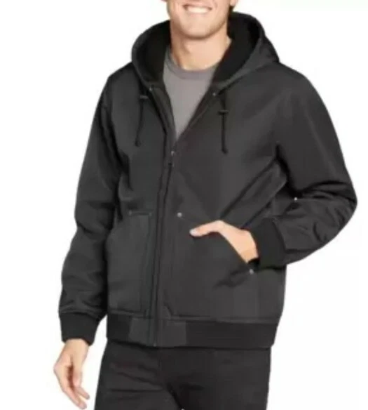 Kirkland Signature Men's Heavy Duty Hooded Work Jacket in Black, Size L
