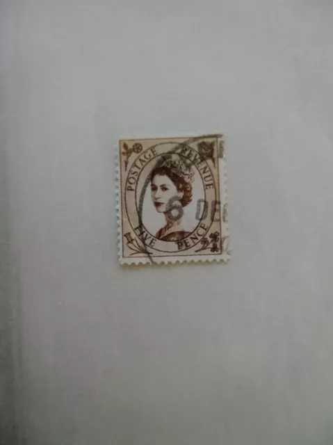 Great Britain Stamps Queen Elizabeth ll, 1952 Five Pence - Rare -