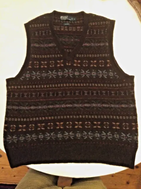 Ralph Lauren L Fair isle Fairisle Pullunder Pulli Wolle Slipover Pullover