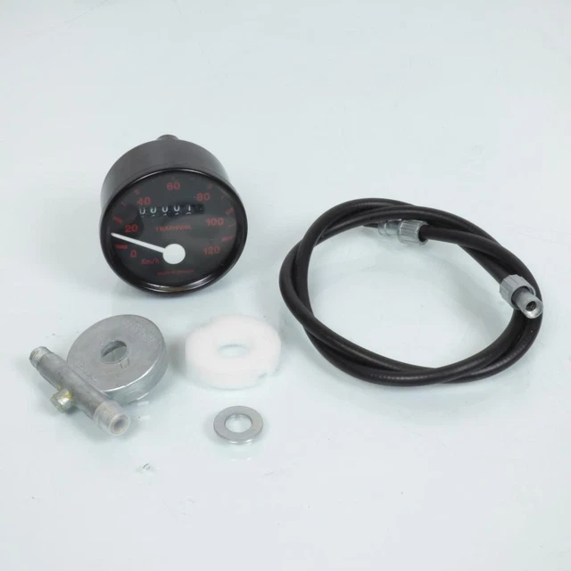 Compteur De Vitesse Transval 120 Km/h Pour Peugeot 103 RCX/SPX (1994-2003) – Kit Complet Avec Câble Et Démultiplicateur
