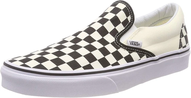 Vans UA Classic Slip-on, Baskets Basses Mixte 45 EU, Blanc Blk Whtchckerbo