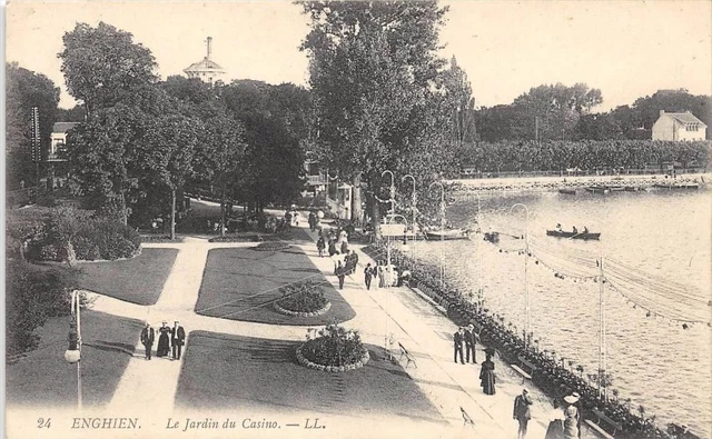 Cpa 95 Enghien Le Jardin Du Casino