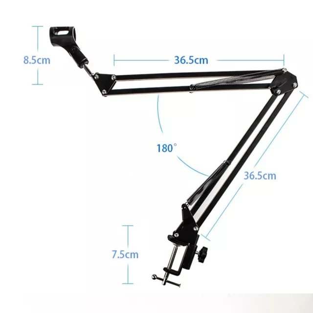 Clip Studio Broadcast Mic Desktop Desk Boom Scissor Arm Holder Microphone Stand