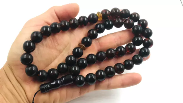 Natural Baltic Amber Prayer Beads Misbaha Tasbih Rosary 73g 45 Beads pressed