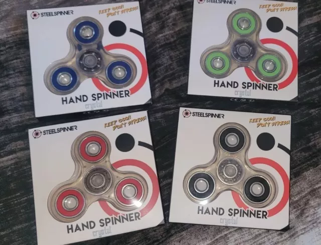 Steel Spinner "HAND SPINNER":  Stress Anxiety Relief  Fidget Spinner  Lot Of 4