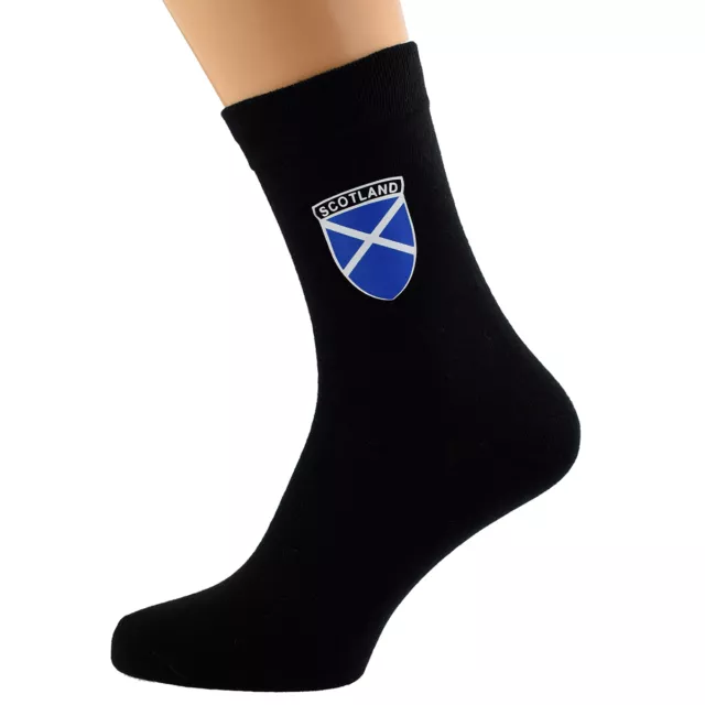 Scotland Scottish Shield Flag Design Mens Black Socks UK Size 5-12 X6N074