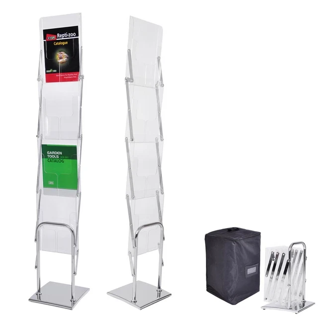 InstaHibit 4 Pocket Foldable Magazine Brochure Rack Books Literature Holder