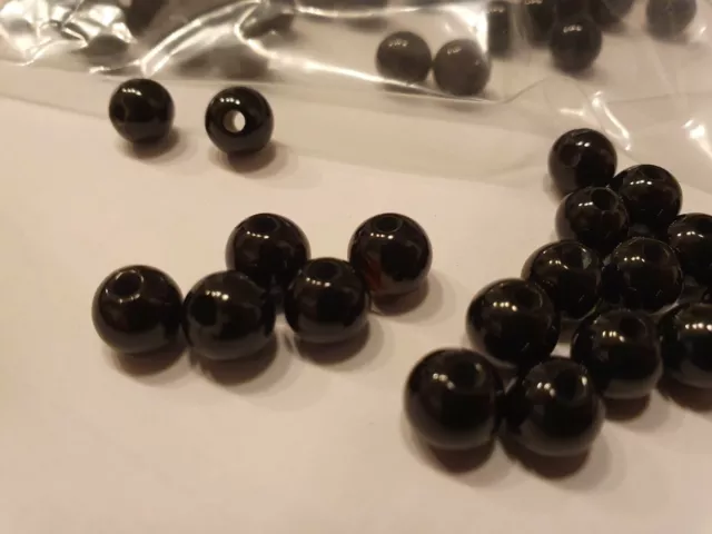 ONYX Lot de 80 Perles - 8mm ; 2 trous 2,5 mm