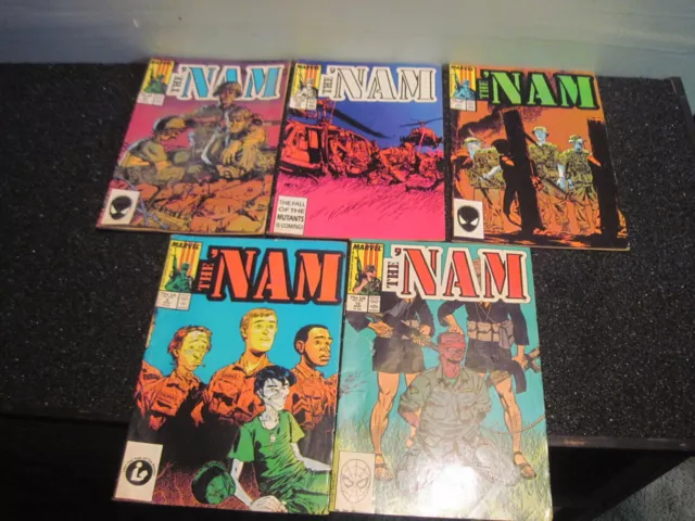 Five 1987 Marvel "THE NAM" Comics: Vol. 1 - No.5, No.9, No.11, No.13, No.16