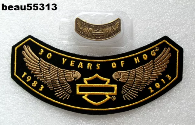 ⭐Harley Davidson Owners Group Hog Rocker 2013 30 Years Patch Pin Set