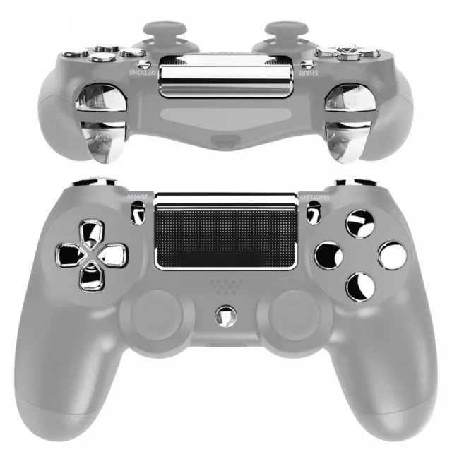 Chrome Silver Full Set Button Replacement Repair Kit for PS4 Pro Slim Controller