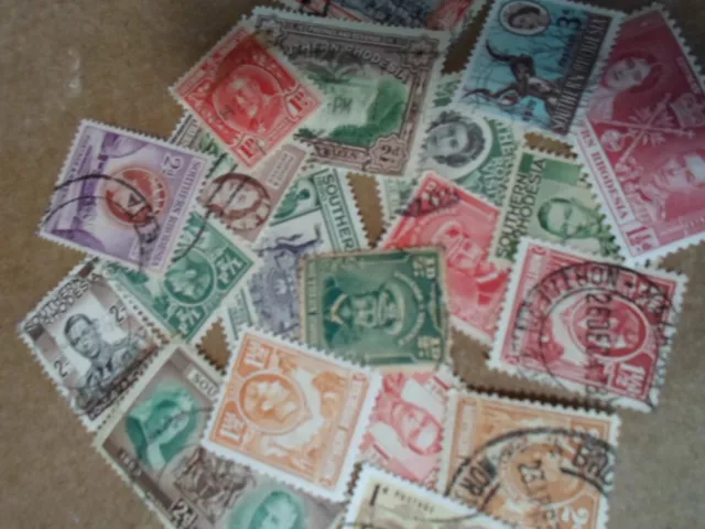 Collection lot 20 different stamps of old Southern / Northern Rhodesia