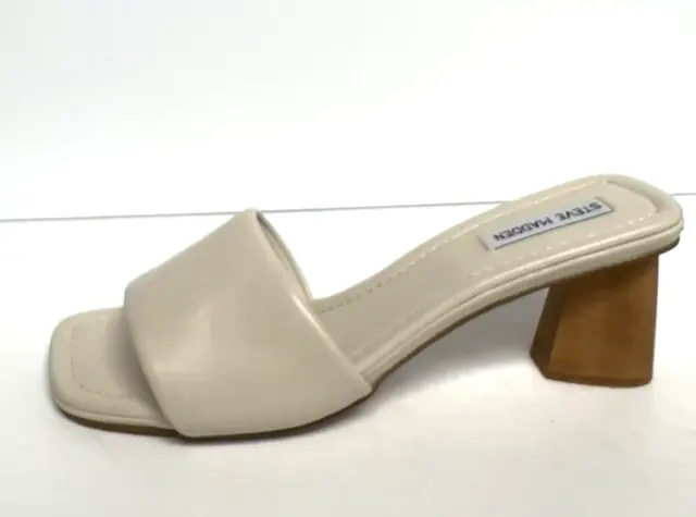 Steve Madden Womens Saged Sandal Bone Leather Size 9.5 M