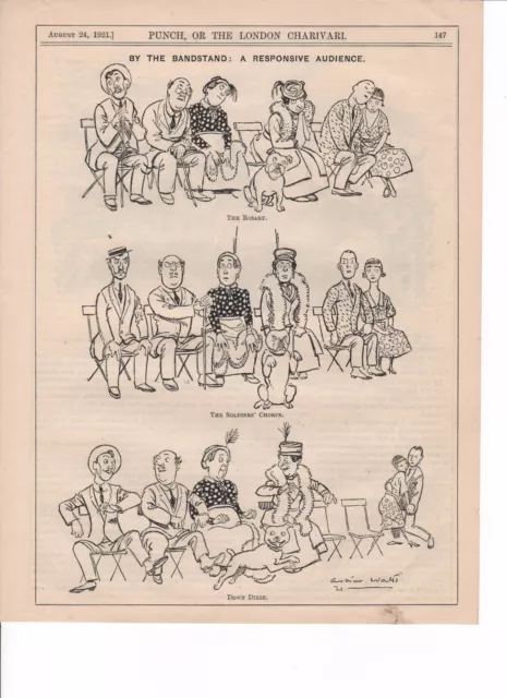 Vintage original Punch cartoon from 1921 - a responsive audience