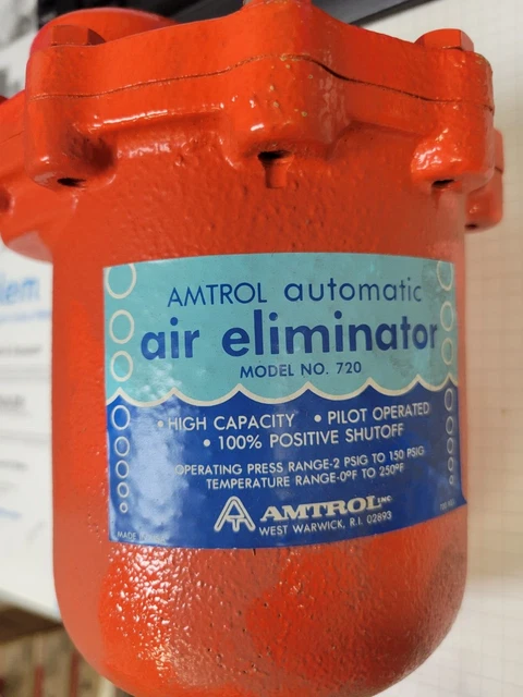 Amtrol Automatic Air Eliminator Model 720, Operating Range 2 PSIG to 150 PSIG