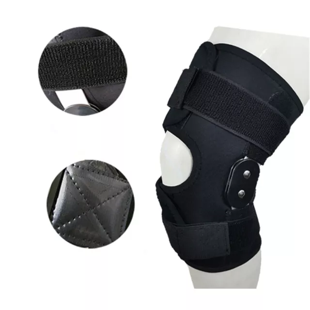 Knee Brace Hinged Compression Sleeve Joint Support Open Patella Stabilizer Wrap 2