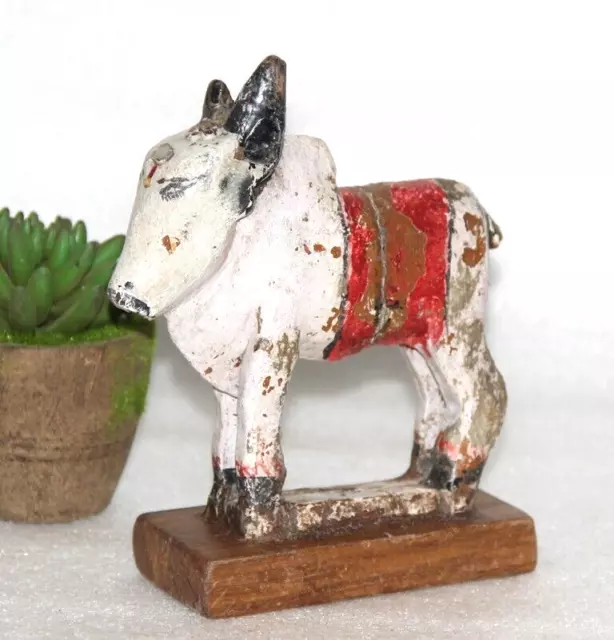 Vintage Cow Statue, Collectible Original Indian Nandi Figure Home Decorative