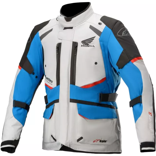 Alpinestars Andes v3 Drystar® Honda Design Herren Motorrad Jacke grau-blau-rot