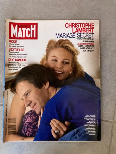 PARIS MATCH n°2072 09/02/1989 Mariage Christophe Lambert Duc d'Anjou  L4