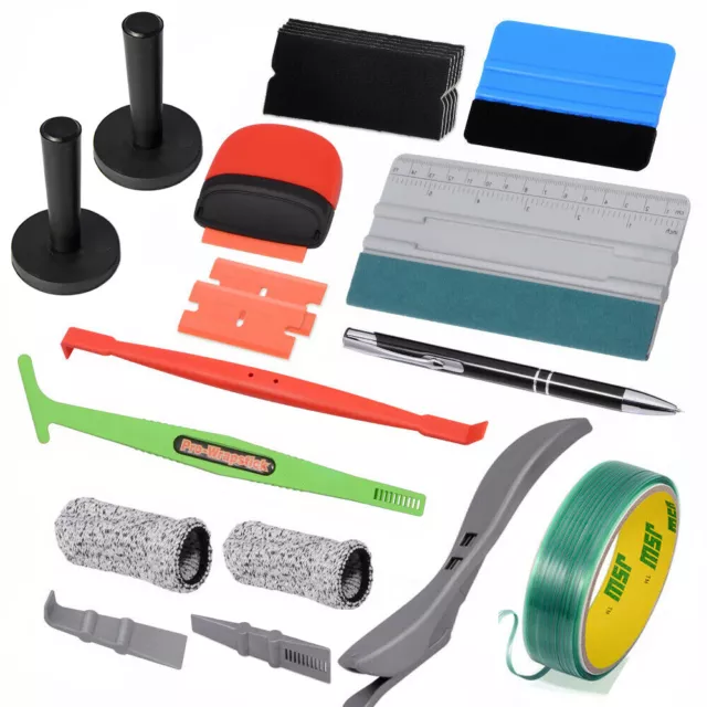 Car Window Tint Installation Tools Vinyl Ruler Squeegee Graphic 2 Magnets Kits