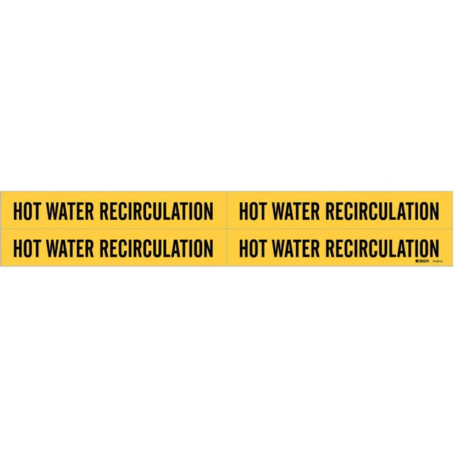 BRADY 7147-4 Pipe Marker,Hot Water Recirculation