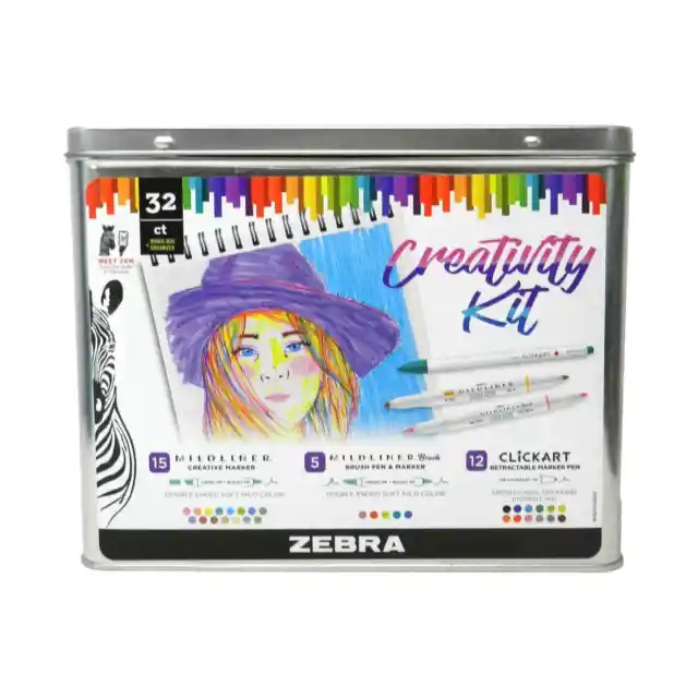 https://www.picclickimg.com/kOwAAOSwCjVkptY-/Zebra-Creativity-Kit-32-Ct-Mildliner-Markers.webp
