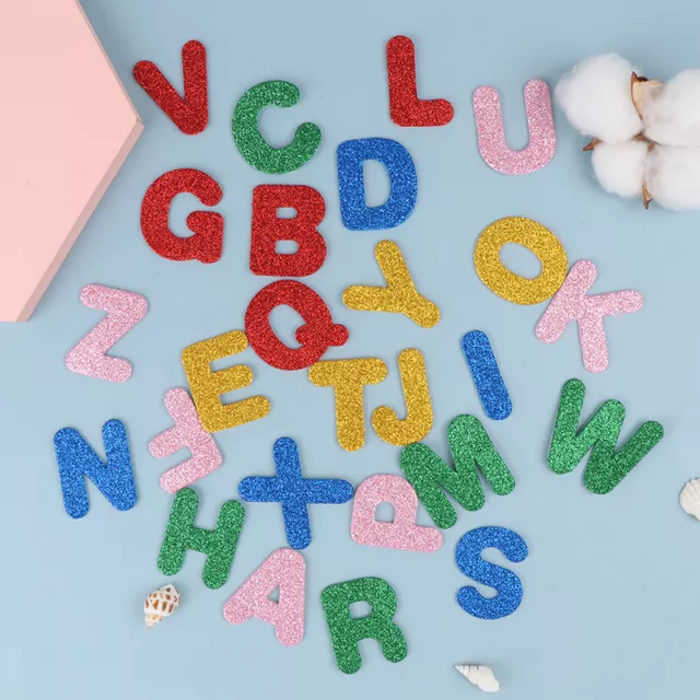 28Pcs/Bag Glitter Foam Letter Stickers Kids Toy Scrapbooking Kit Crafts Handm*LN