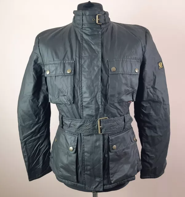 Belstaff Trialmaster 85 Anniversary Gold Label Wax Jacket Women's Size 46 Black