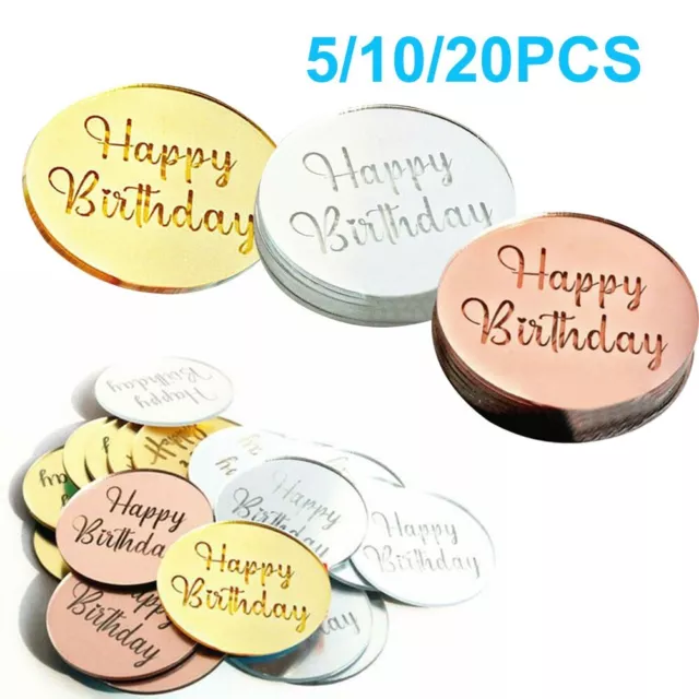 Celebrate in Style with Rose Gold Cupcake Disc Happy Birthday Acrylic Topper