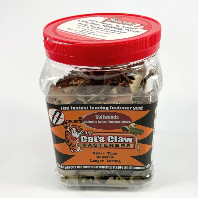 Cat’s Claw Fasteners 2 inch for Softwoods 170 Count Replaces The Common Fenci...